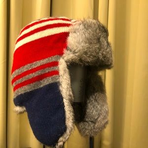 NWOT Paul Leinburd light grey rabbit hat